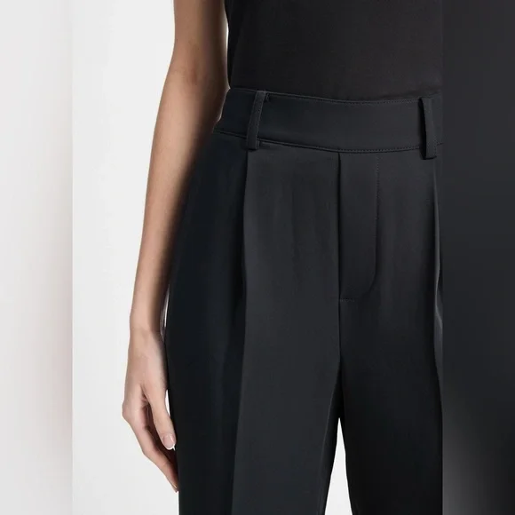 Vince. Large black trouser pants pull on elastic back waist women’s $325 work - Picture 2 of 12